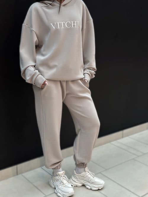 LUXE TRACKSUIT PANTS OVERSIZED MOCHA