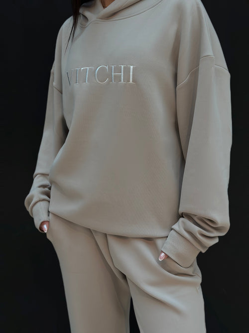 LUXE TRACKSUIT HOODIE OVERSIZED MOCHA