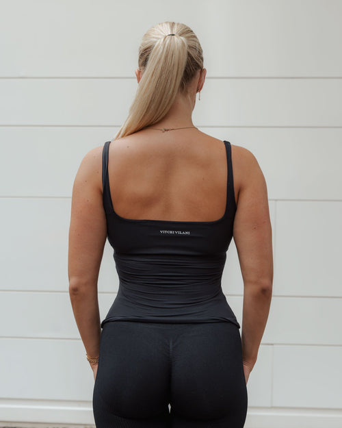 SKIM YOGA SINGLET BLACK - Vitchi Vilani