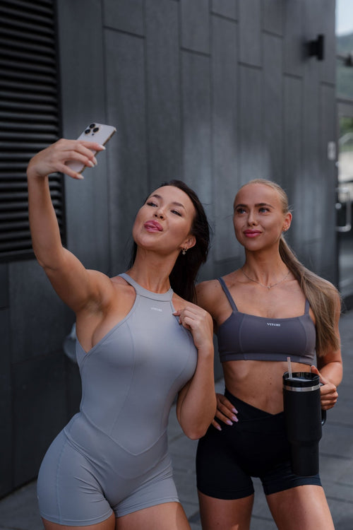 V - BACK BODYSUIT GREY - Vitchi Vilani